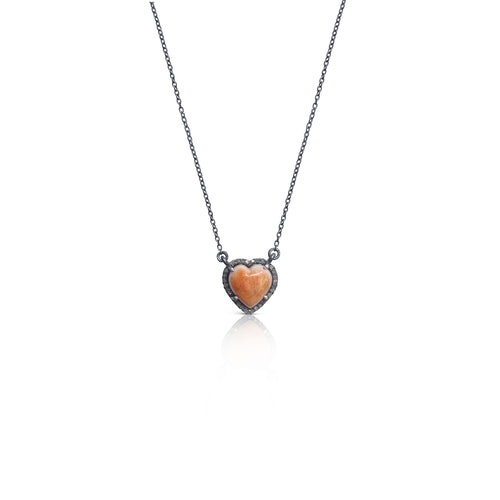 Spiney Oyster Shell Heart Charm Necklace